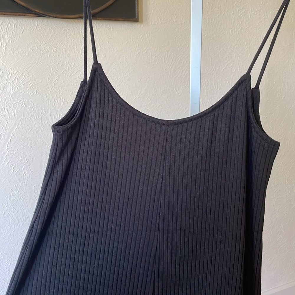 Rachel Pally scoop neck black ribbed modal tank dress